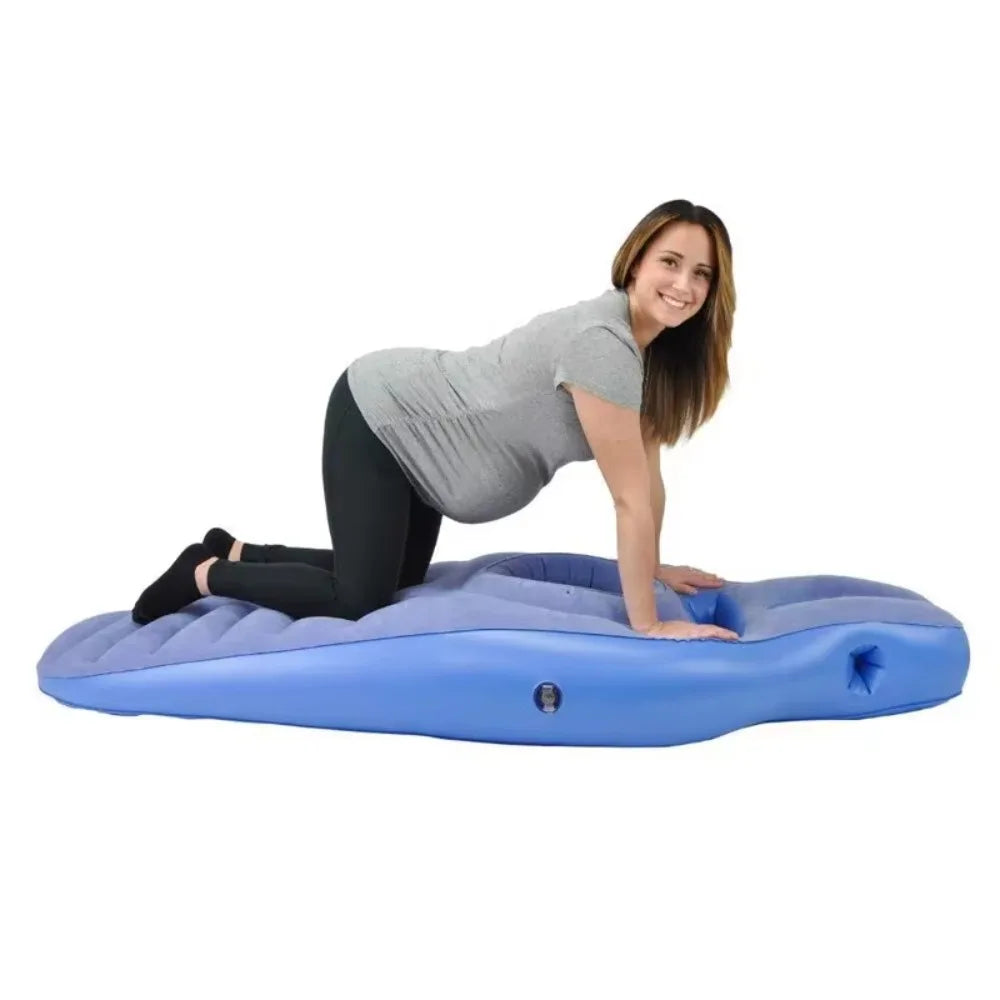 With Holes Inflatable Maternity Bed Foldable Adjustable Firmness Maternity Sleeping Mat Includes Air Pump