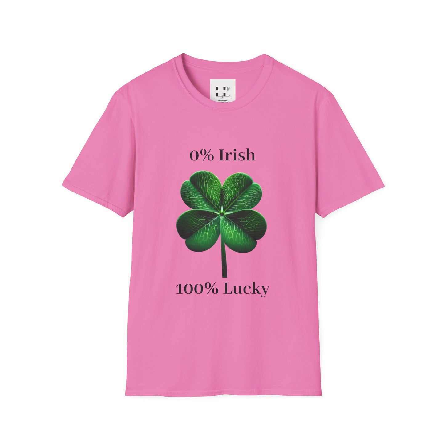 Unisex Softstyle T-Shirt: 0% Irish 100% Lucky Graphic Tee