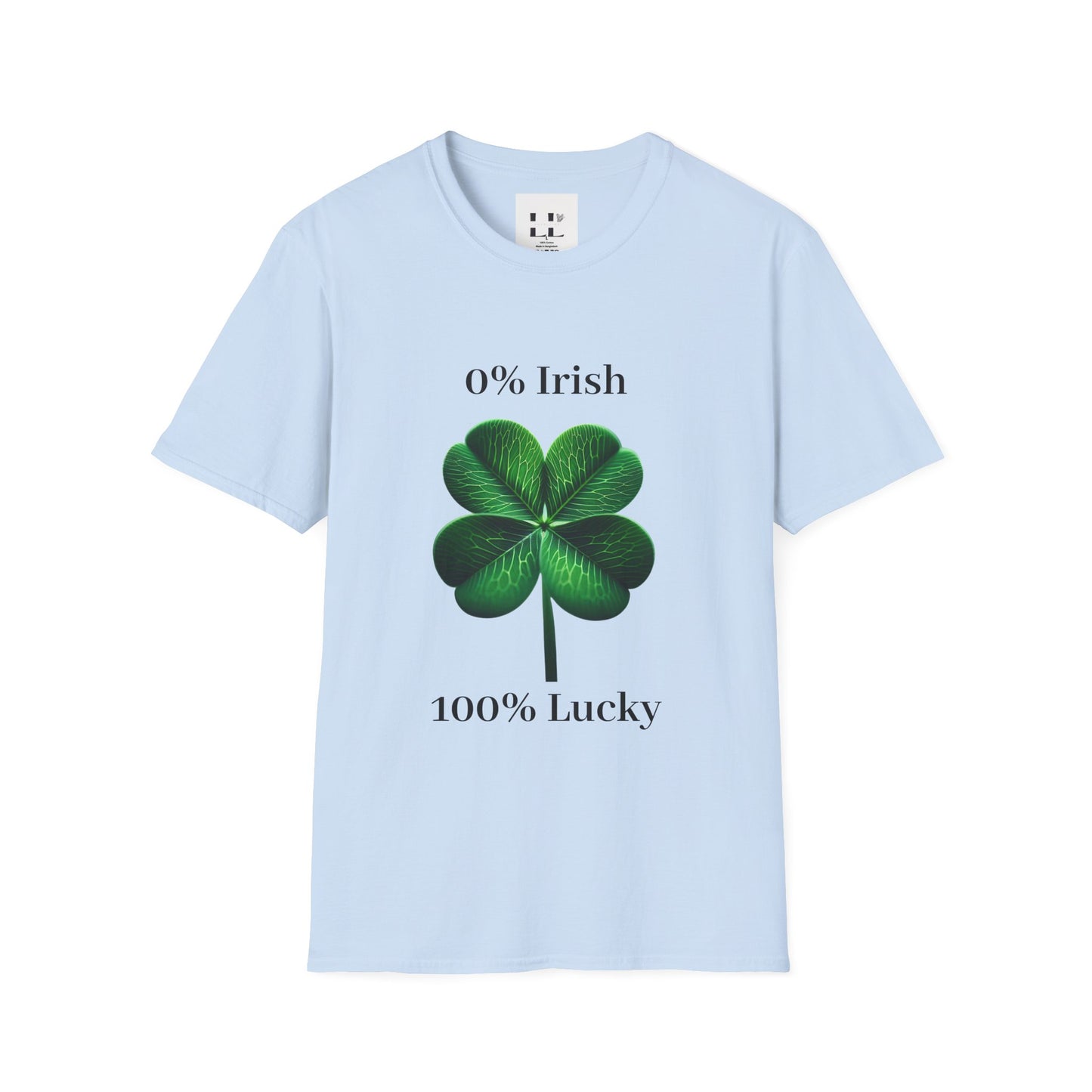 Unisex Softstyle T-Shirt: 0% Irish 100% Lucky Graphic Tee