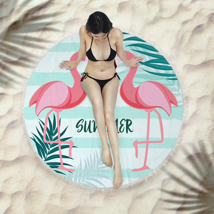 Round Fringed Beach Towel