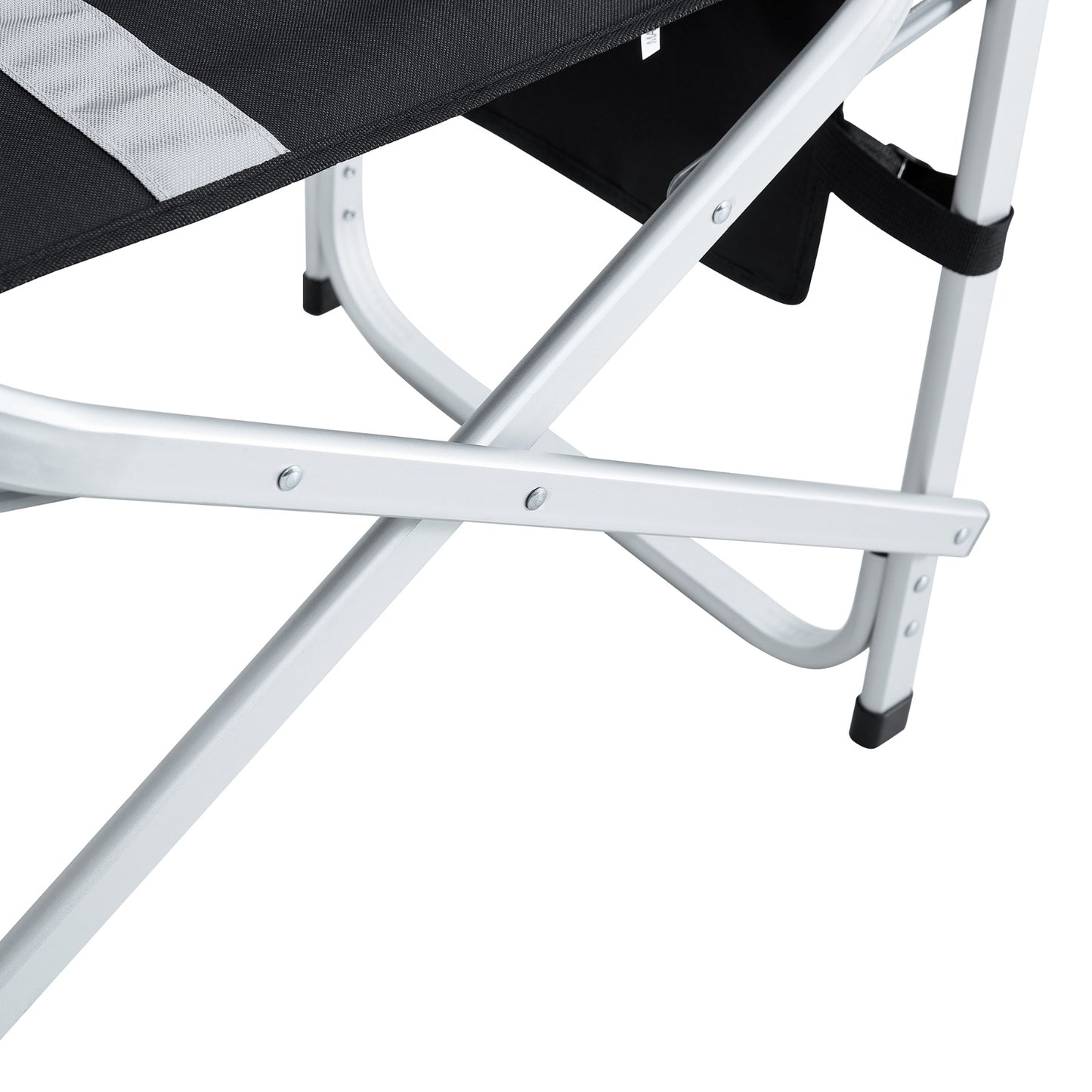 Lightweight Padded Folding Chair with Side Table and Storage Pockets