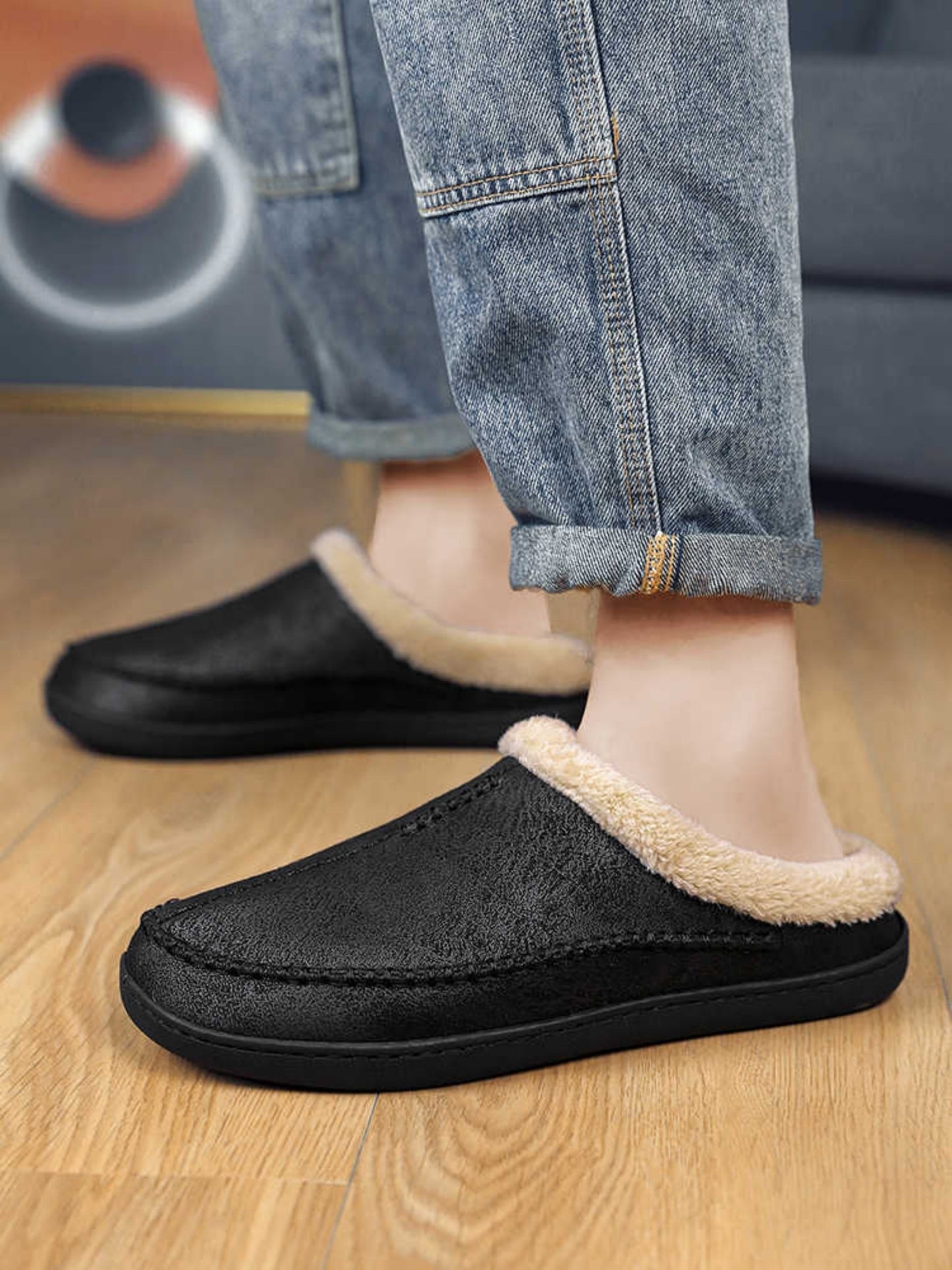 #9 - Men's Plus Size Suede/Cotton Slippers
