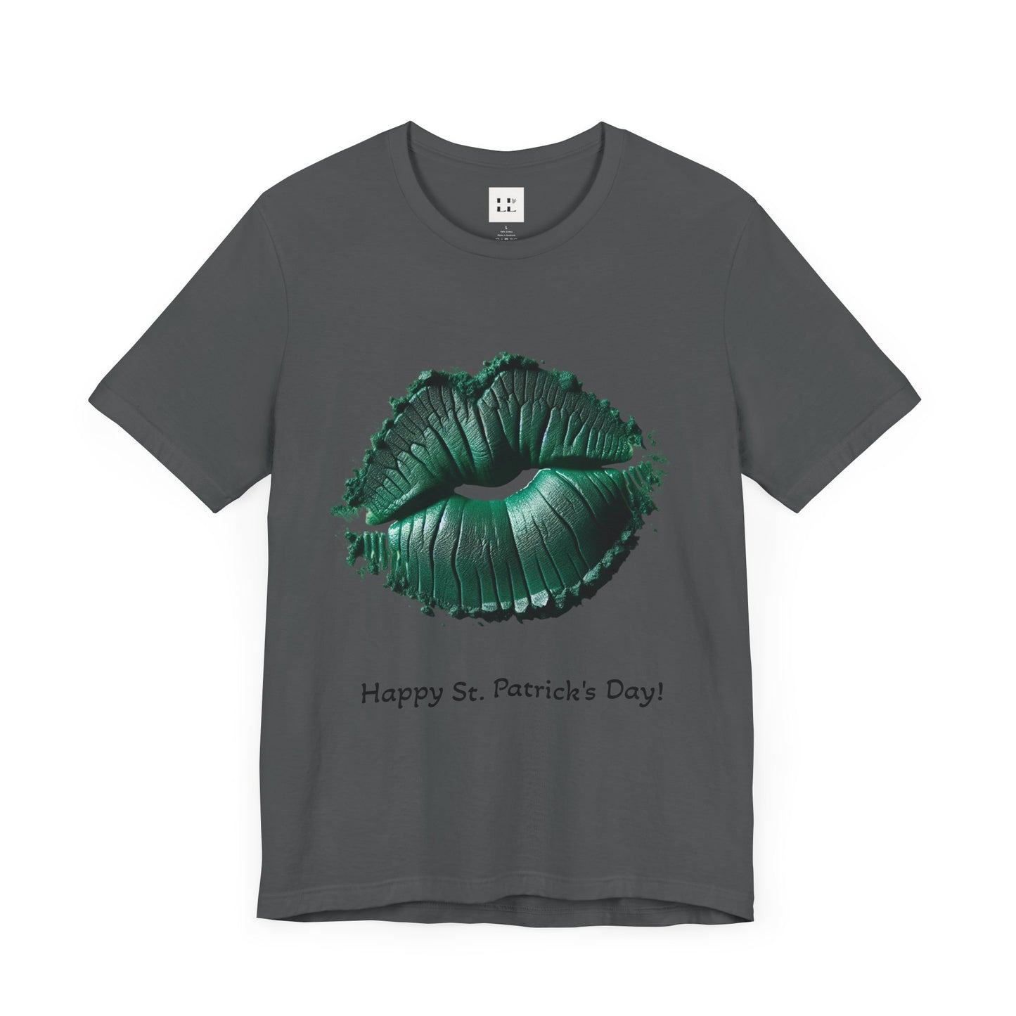 St. Patrick's Day Green Kiss Lip Tee for Unisex - Fun & Festive Short Sleeve T-Shirt