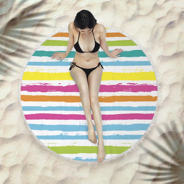 Round Fringed Beach Towel