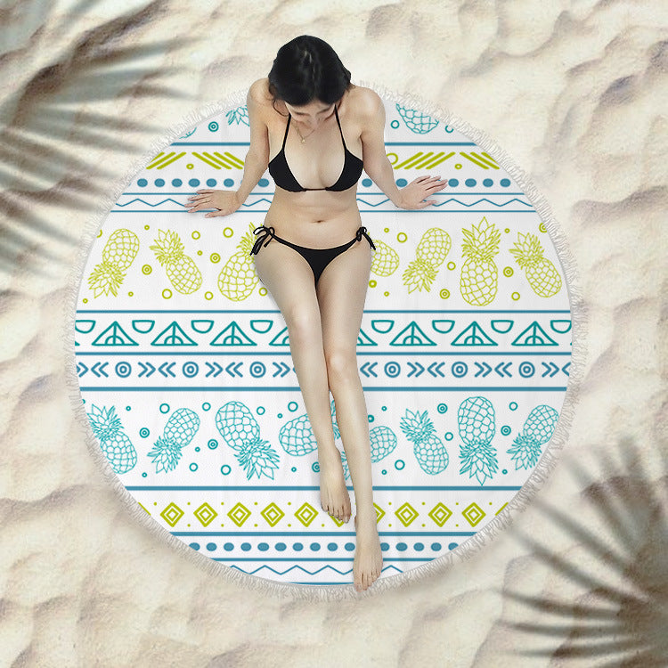 Round Fringed Beach Towel