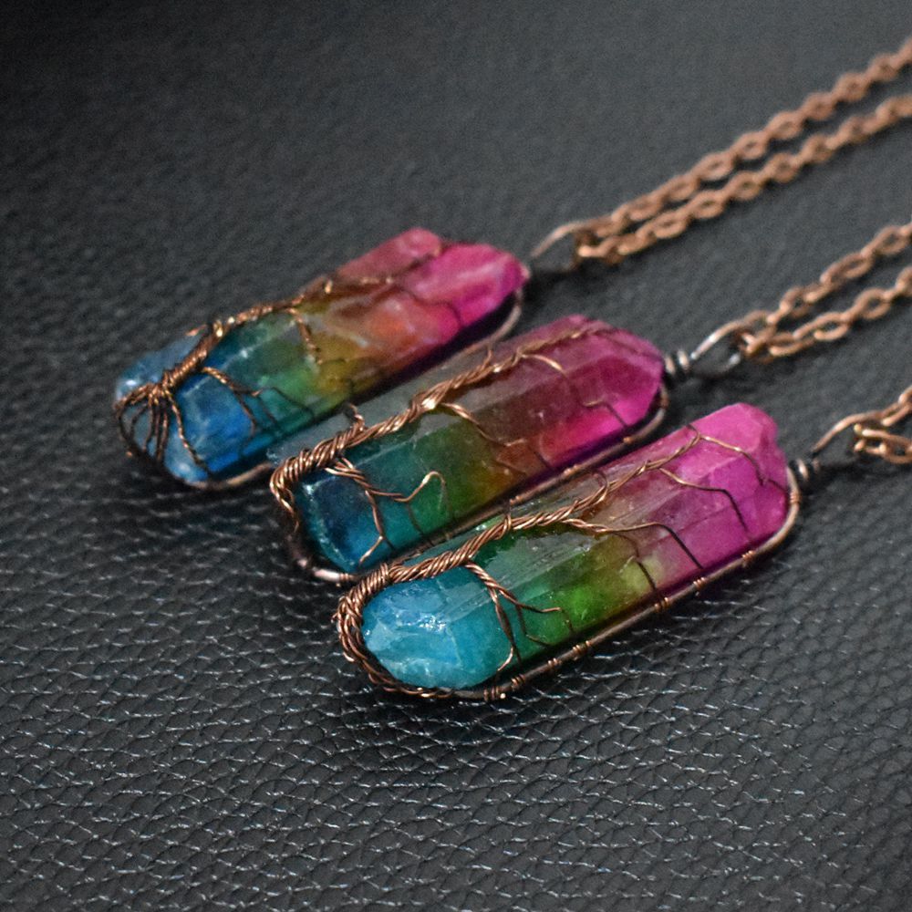 Tree Of Life Crystal Pendant Necklace