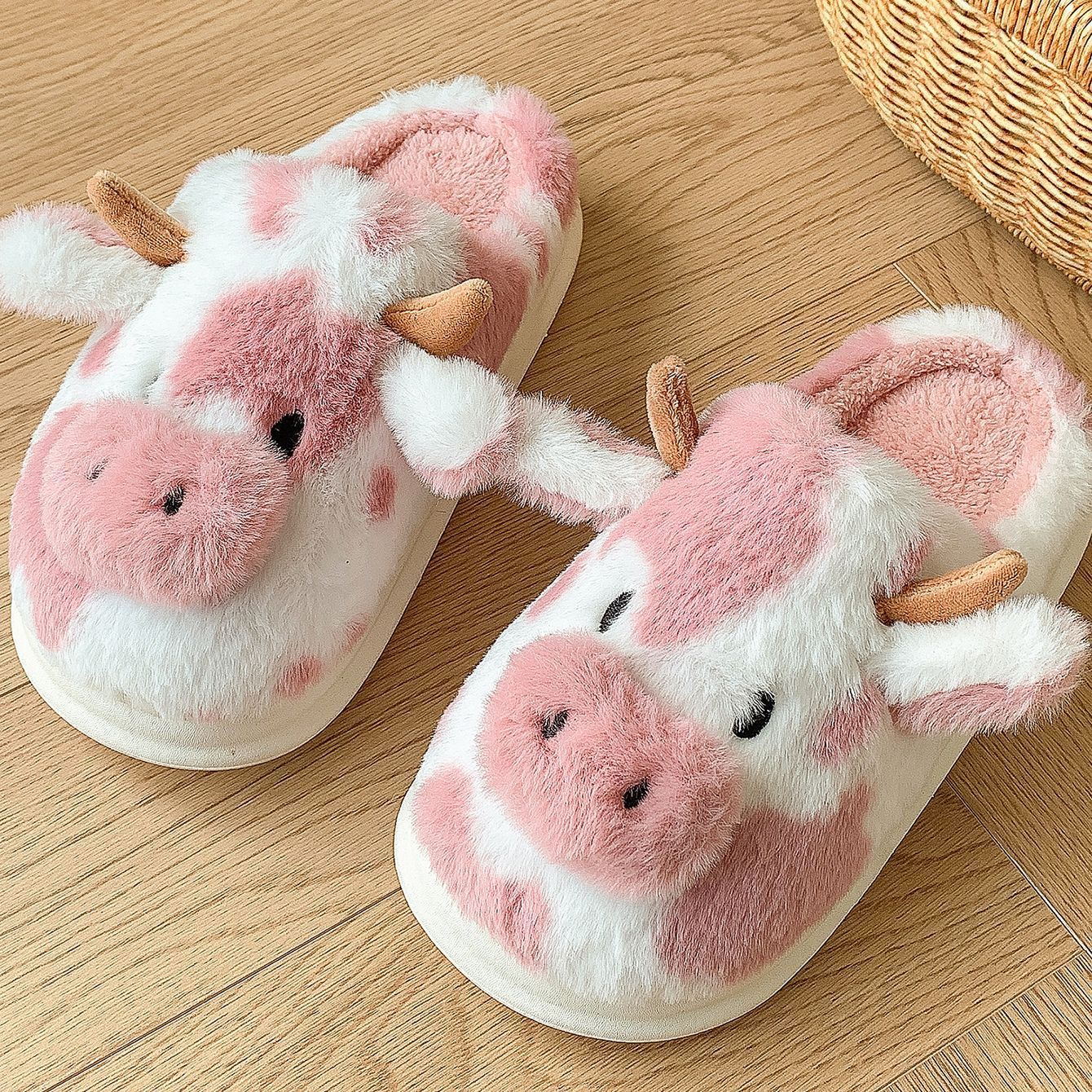 #24 - Cow Plush Slippers