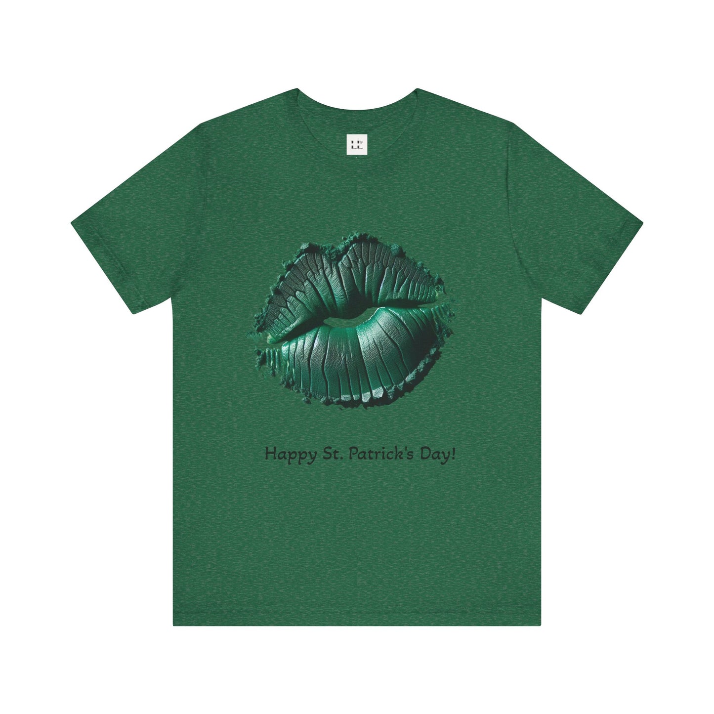 St. Patrick's Day Green Kiss Lip Tee for Unisex - Fun & Festive Short Sleeve T-Shirt
