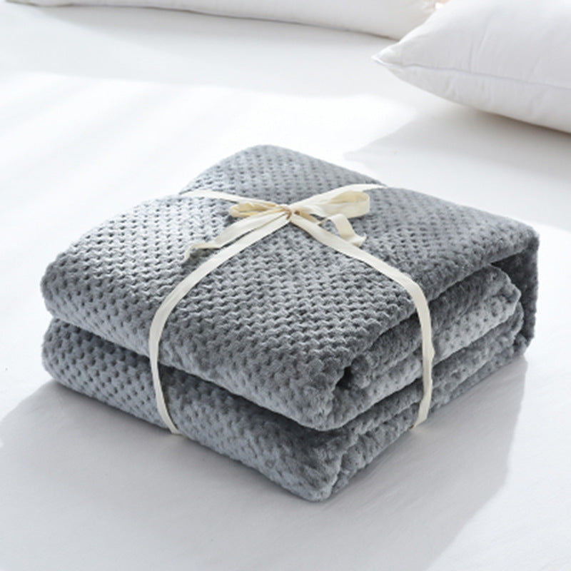 Simple Solid Coral Fleece Blanket