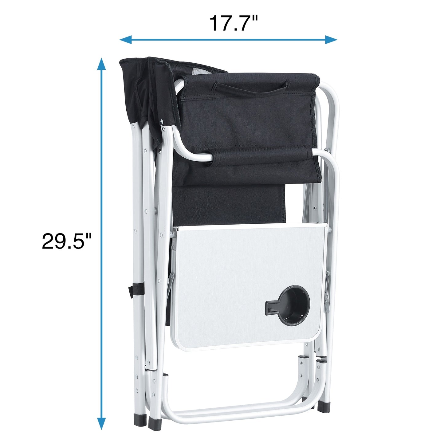 Lightweight Padded Folding Chair with Side Table and Storage Pockets
