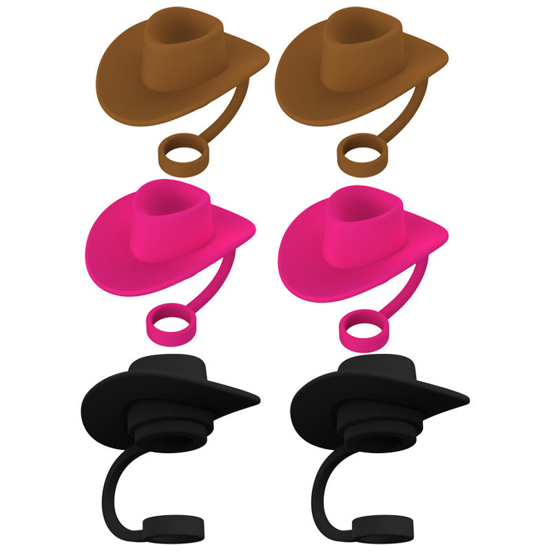 Novelty Straw Toppers - Reusable Cowboy Hat