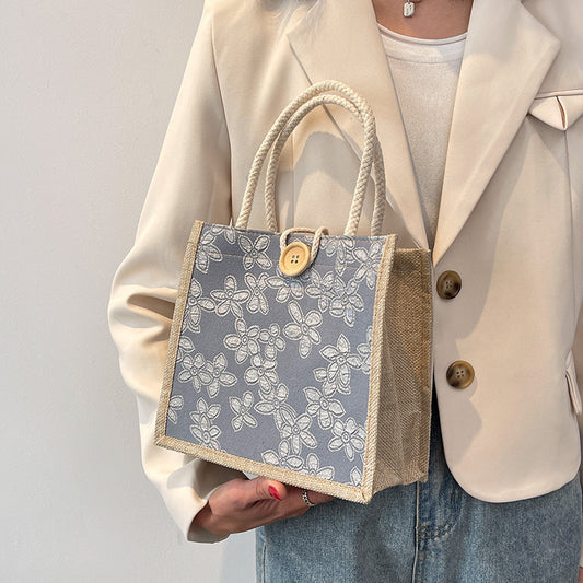 Canvas Floral Lunch Bag