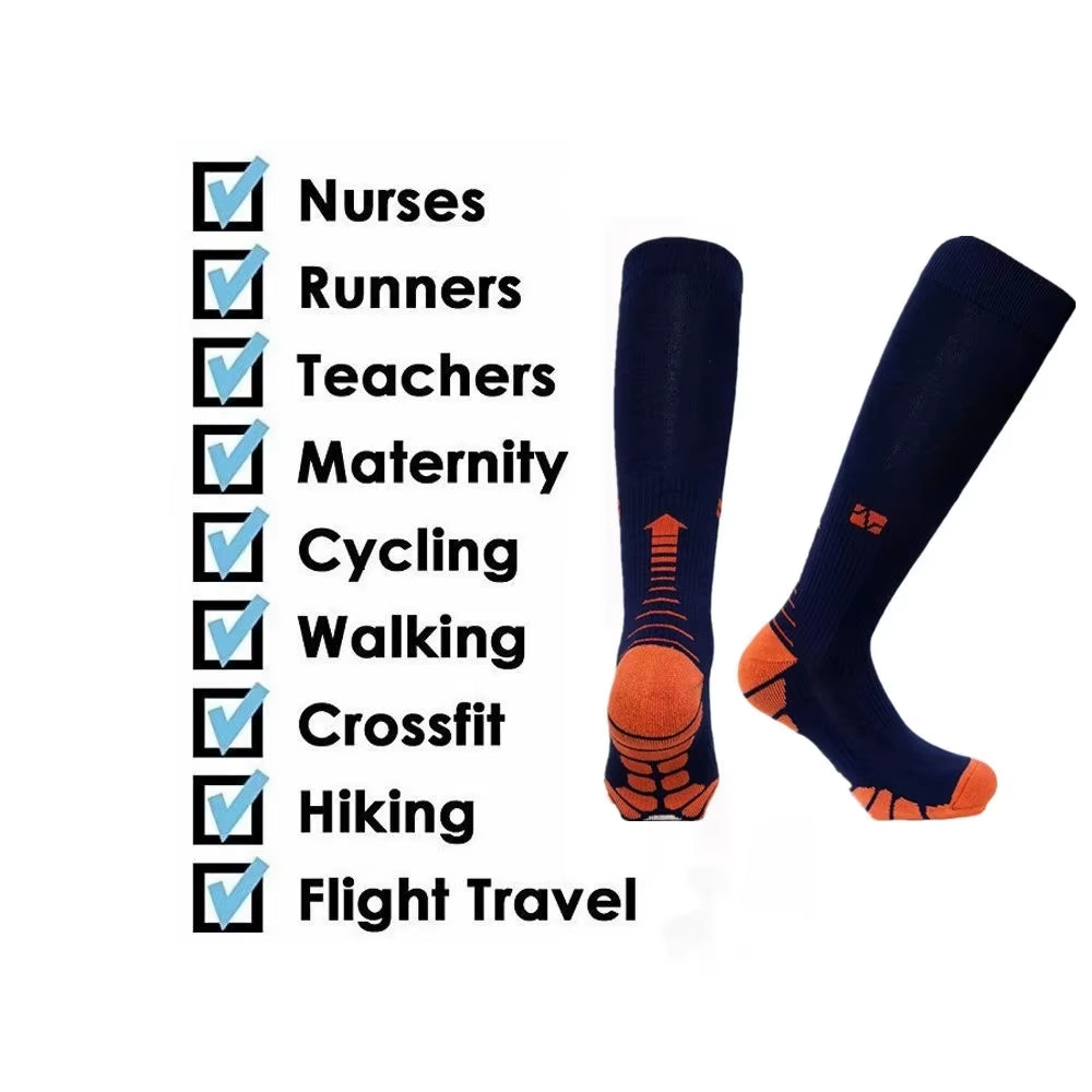 Compression Socks Varicose Diabetes Pregnancy 20-30Mmhg Sports Socks Gym Outdoor Marathon Fitness Football Cycling Elastic Socks