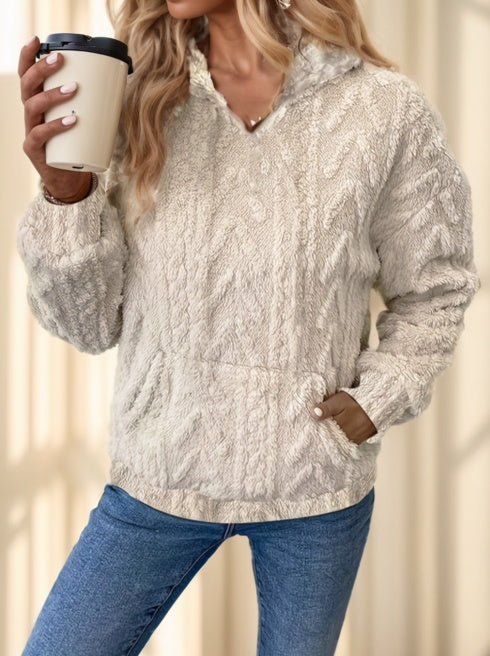 Super Soft Textured Hoodie with Pocket