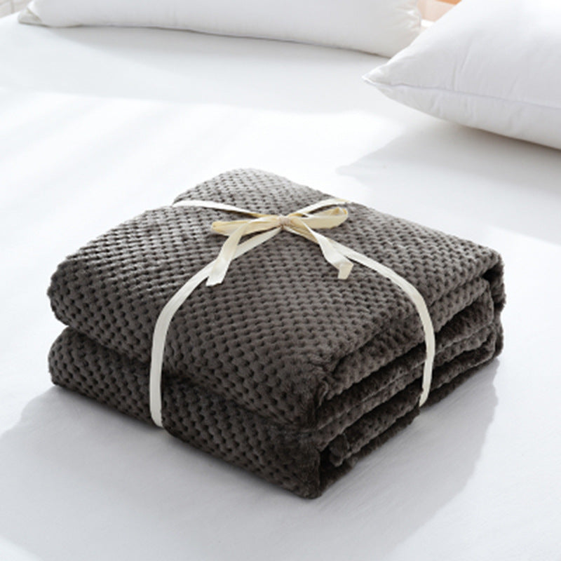 Simple Solid Coral Fleece Blanket