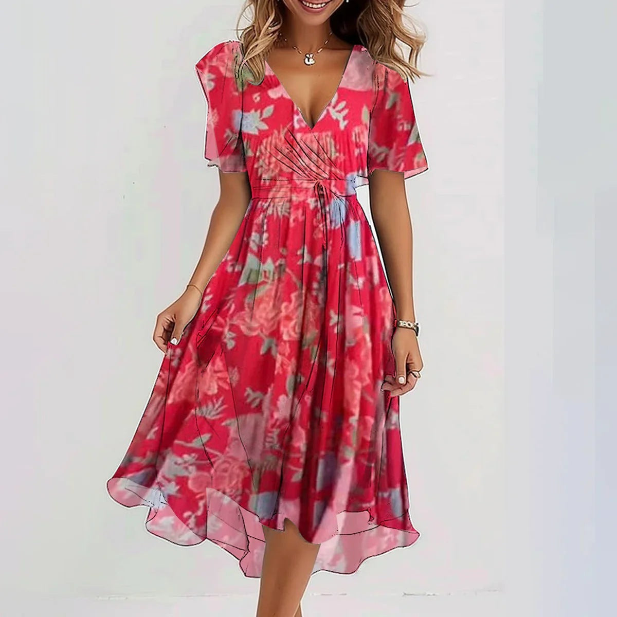 Layered Printed Summer Dress