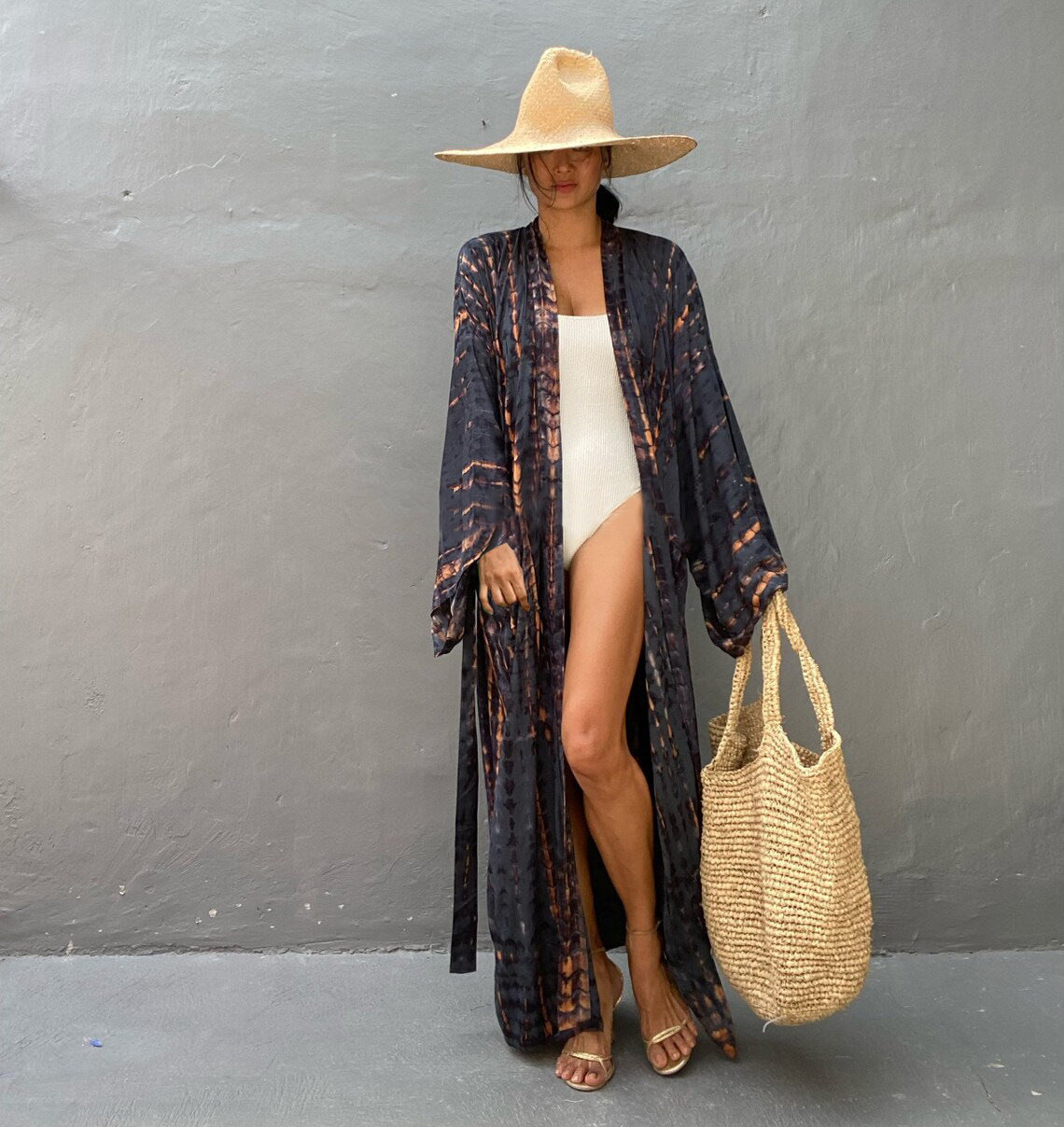 Full Length Printed Beach Robe