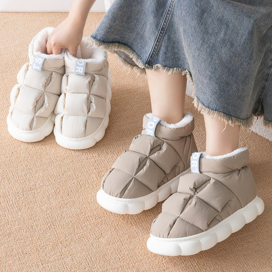 #39 - New Winter Couple Checkered Cotton Slippers