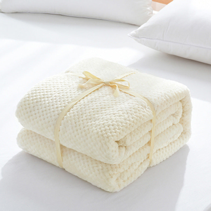 Simple Solid Coral Fleece Blanket