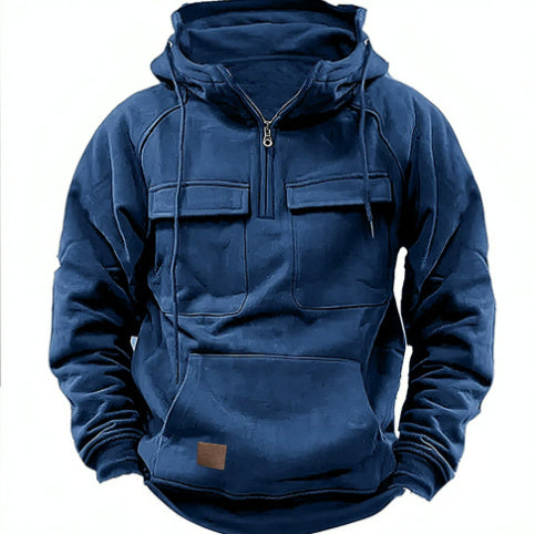 Men's Zip-Up Pocketed Hoodie