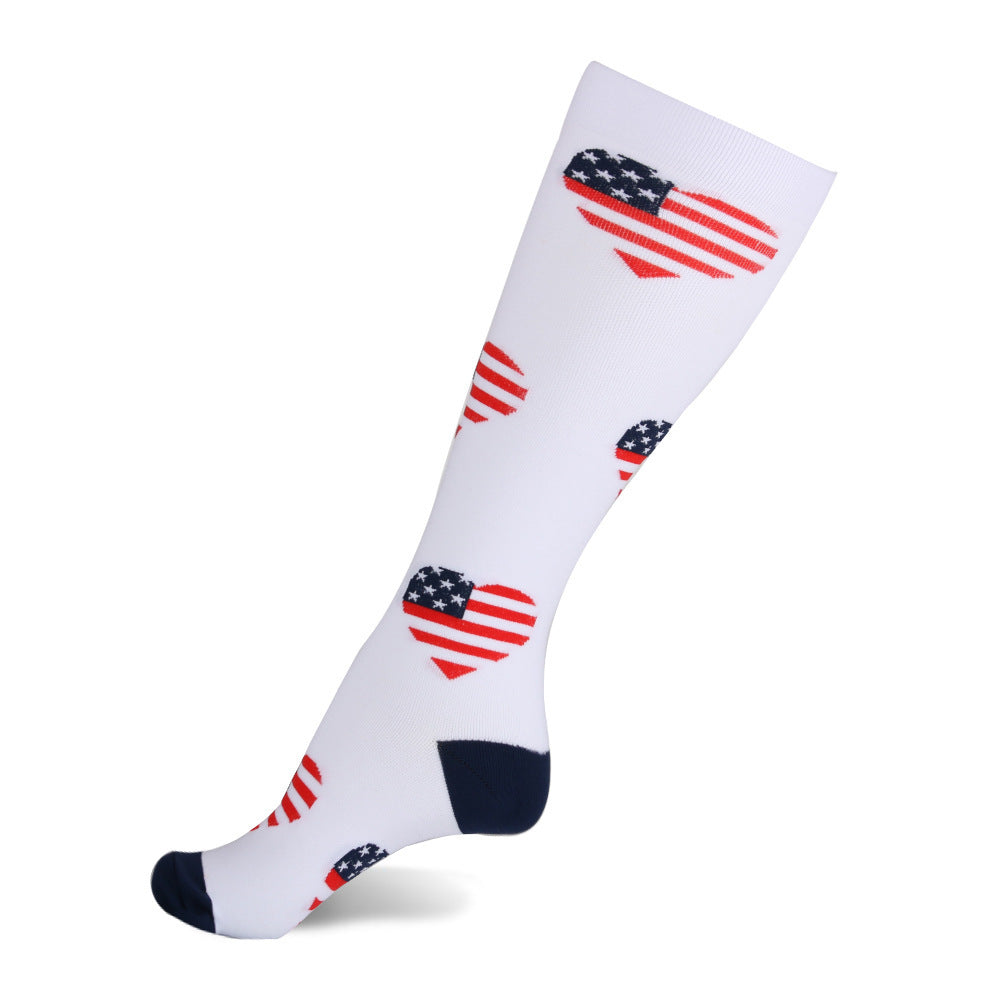 Outdoor Cycling Fitness Patriotic Compression Socks