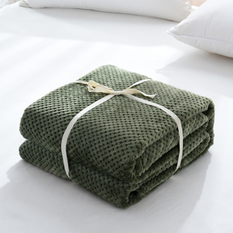 Simple Solid Coral Fleece Blanket