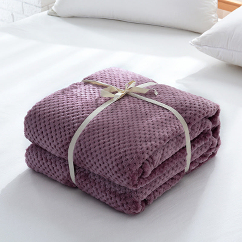 Simple Solid Coral Fleece Blanket