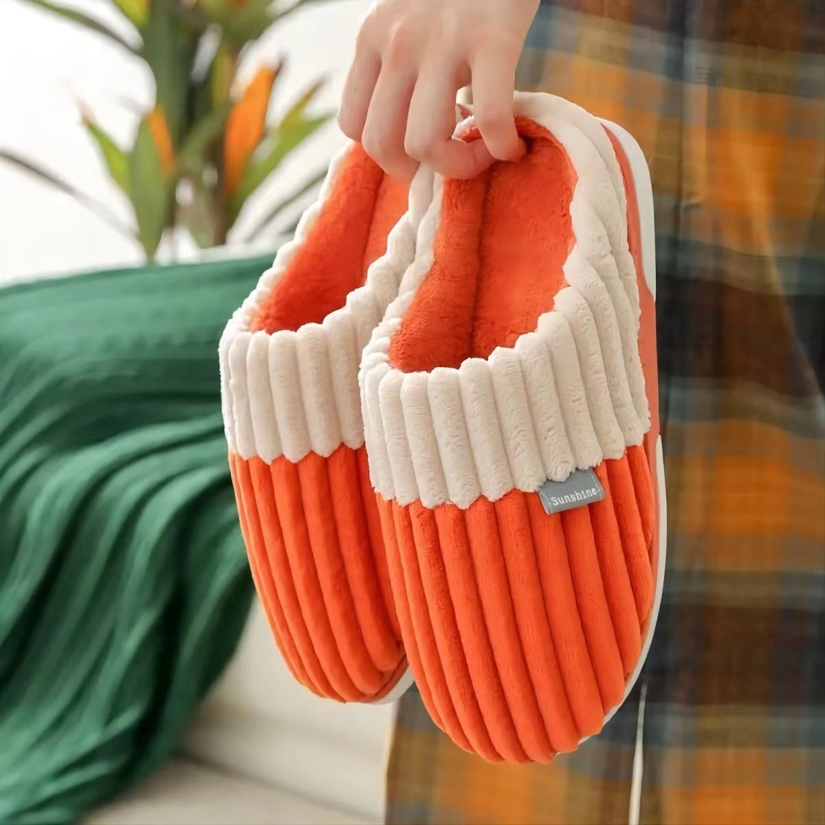 #5 - Unisex Corduroy Style House Slippers