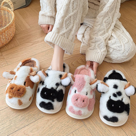 #24 - Cow Plush Slippers
