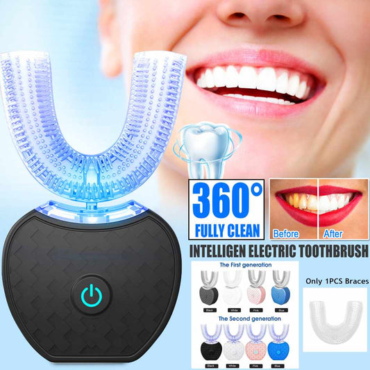 360° Automatic Toothbrush with Whitening Blue Light