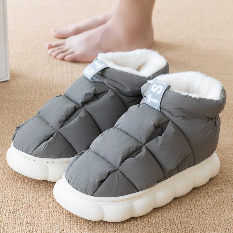 #39 - New Winter Couple Checkered Cotton Slippers