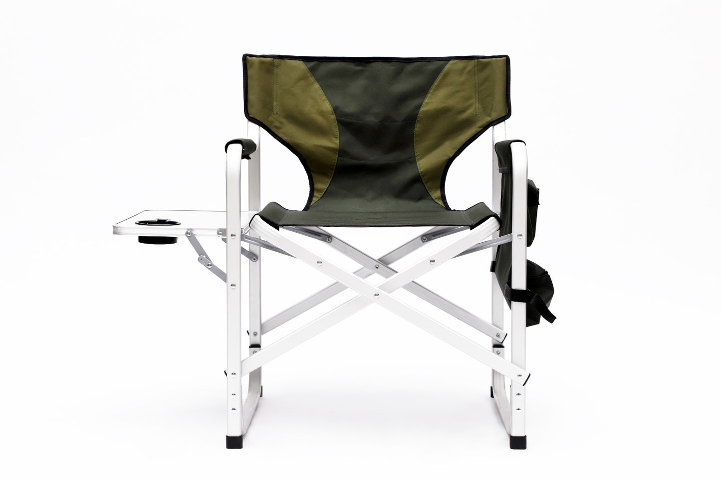 Lightweight Padded Folding Chair with Side Table & Storage