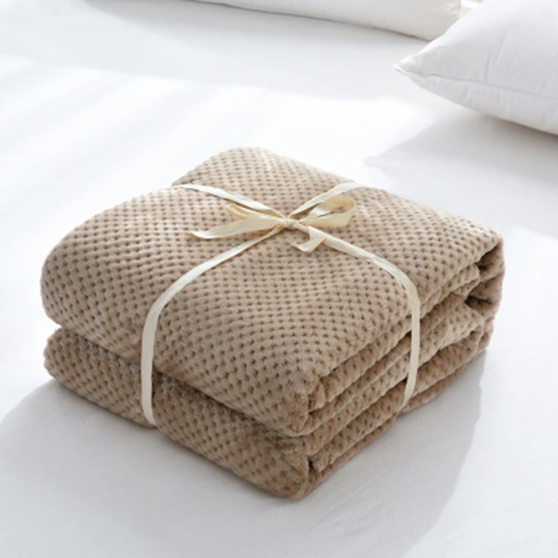 Simple Solid Coral Fleece Blanket