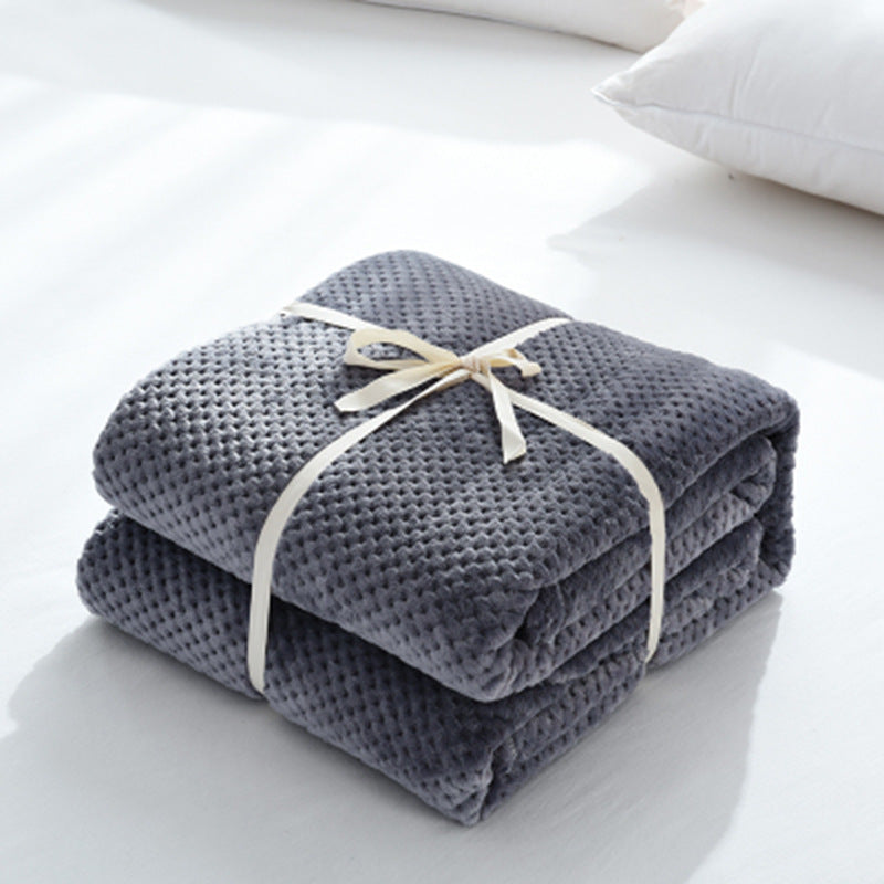 Simple Solid Coral Fleece Blanket