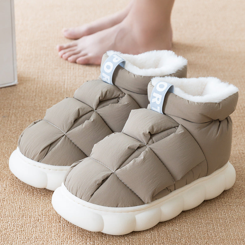 #39 - New Winter Couple Checkered Cotton Slippers