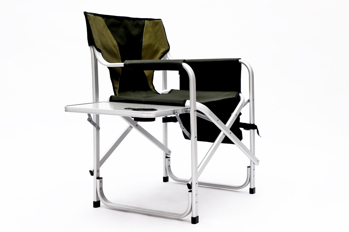 Lightweight Padded Folding Chair with Side Table & Storage