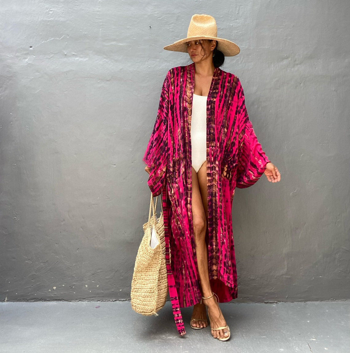 Full Length Printed Beach Robe