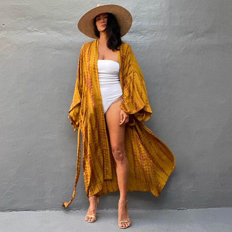 Full Length Printed Beach Robe