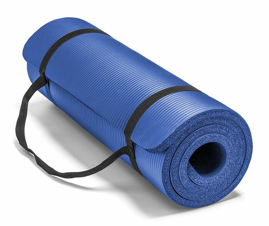 Extra Thick 10Mm Exercise Yoga Pilates Mat Gym Fitness NBR 72"X 24" W/ Bag Strap