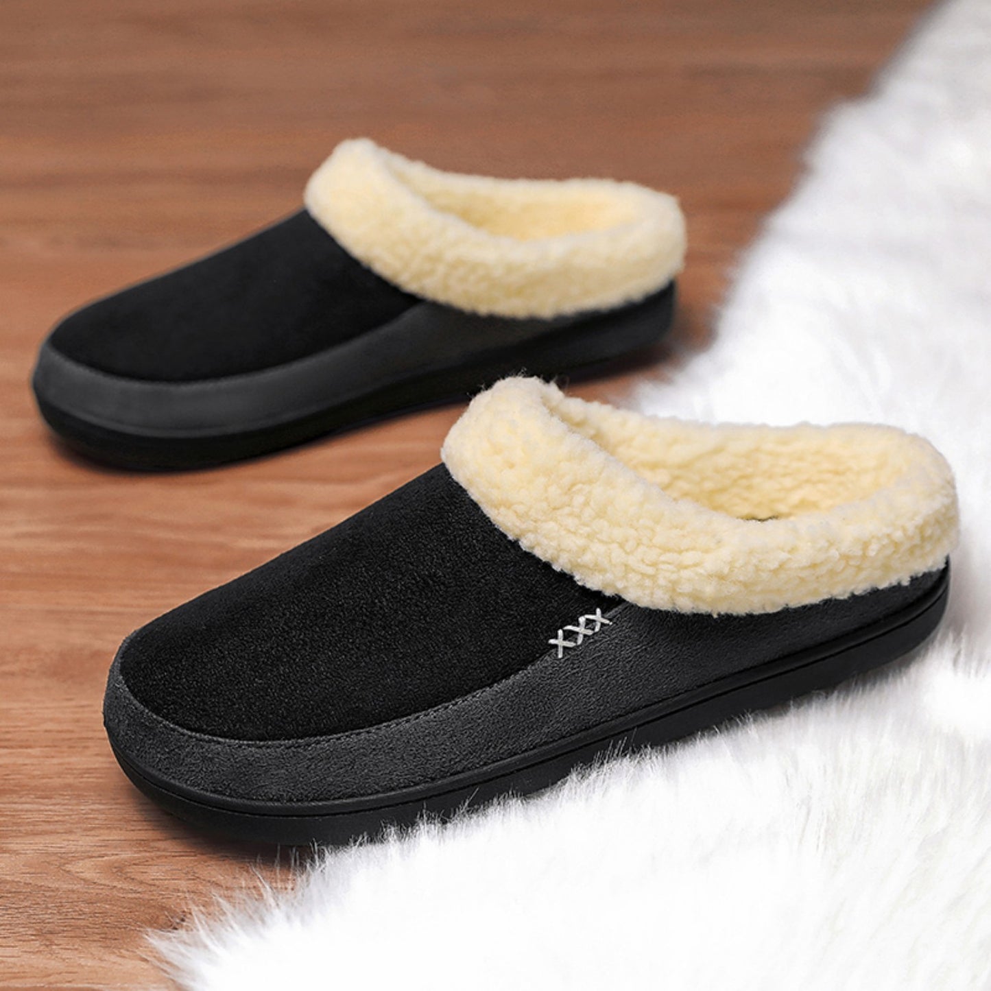 #9 - Men's Plus Size Suede/Cotton Slippers