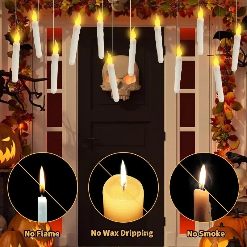 12pc Floating Halloween LED Candle Kit