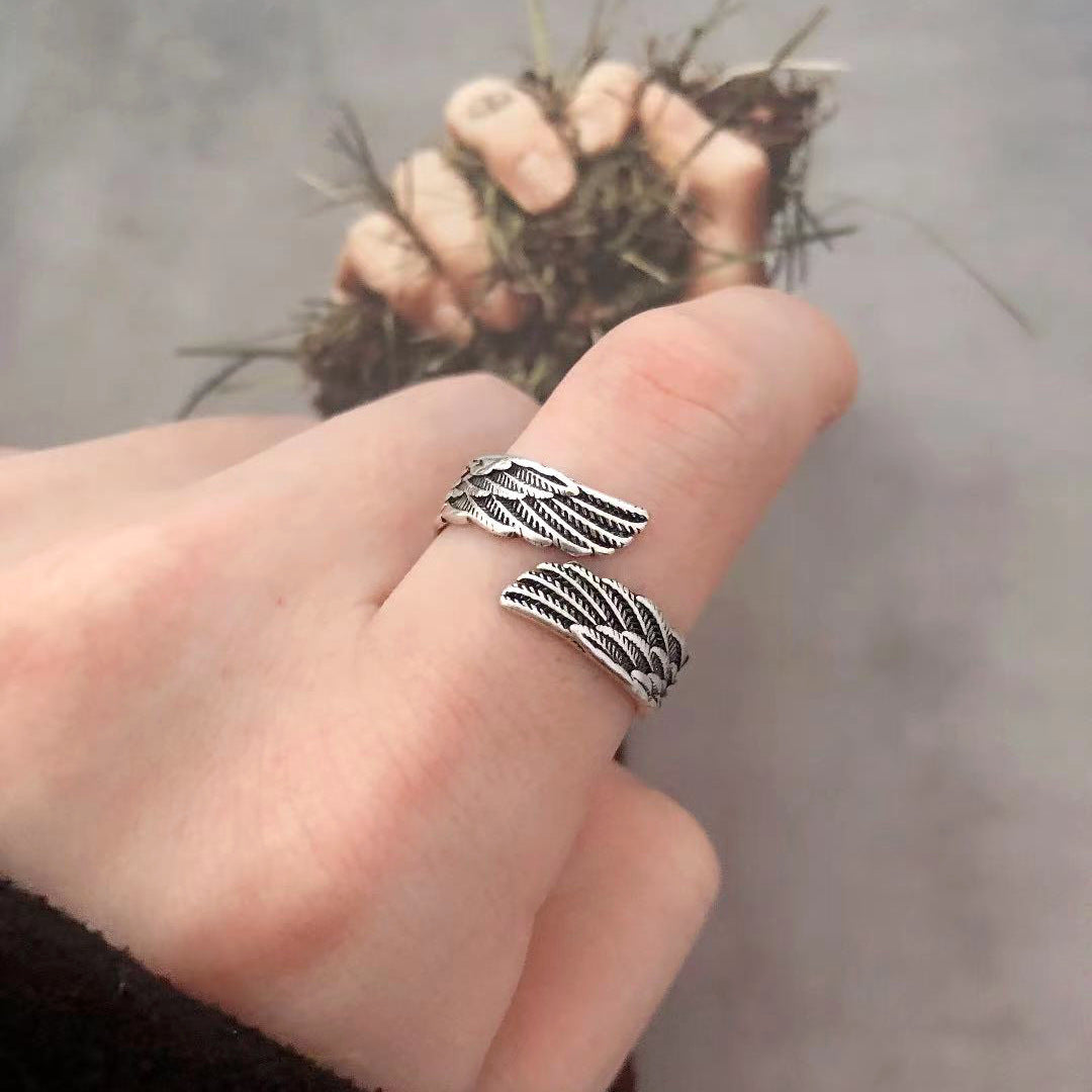 Inspirational Angel Wing Silver Ring