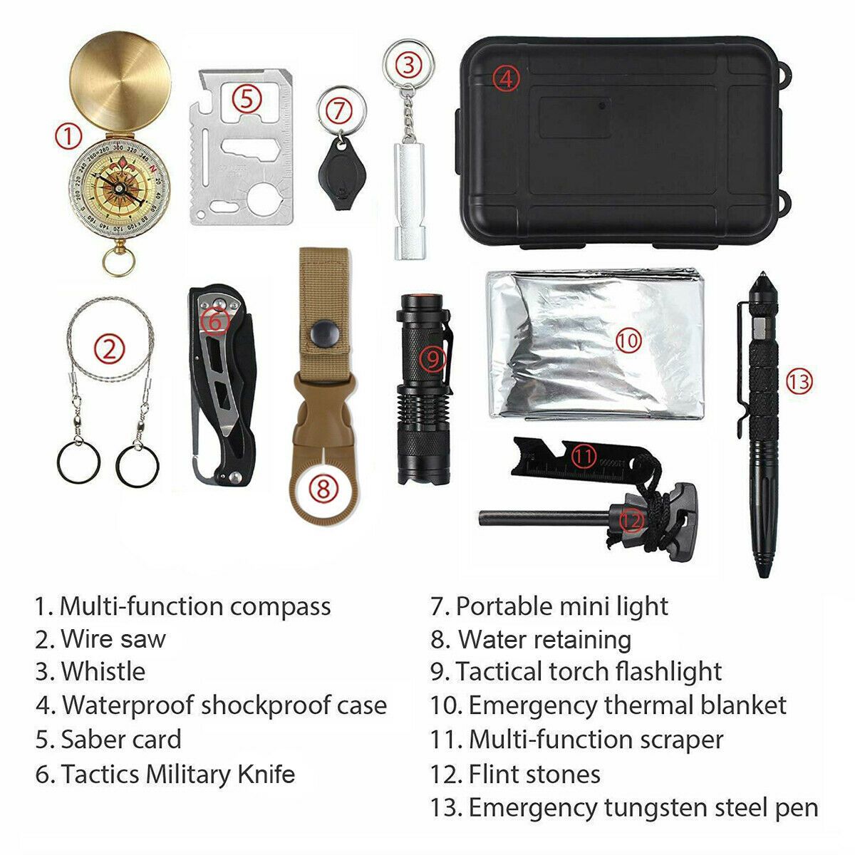 14 in 1 Survival And Camping Kit