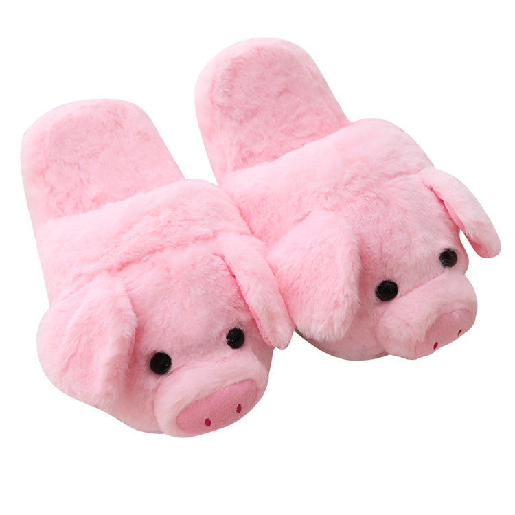 #2 - Pink Pig Plush Slippers