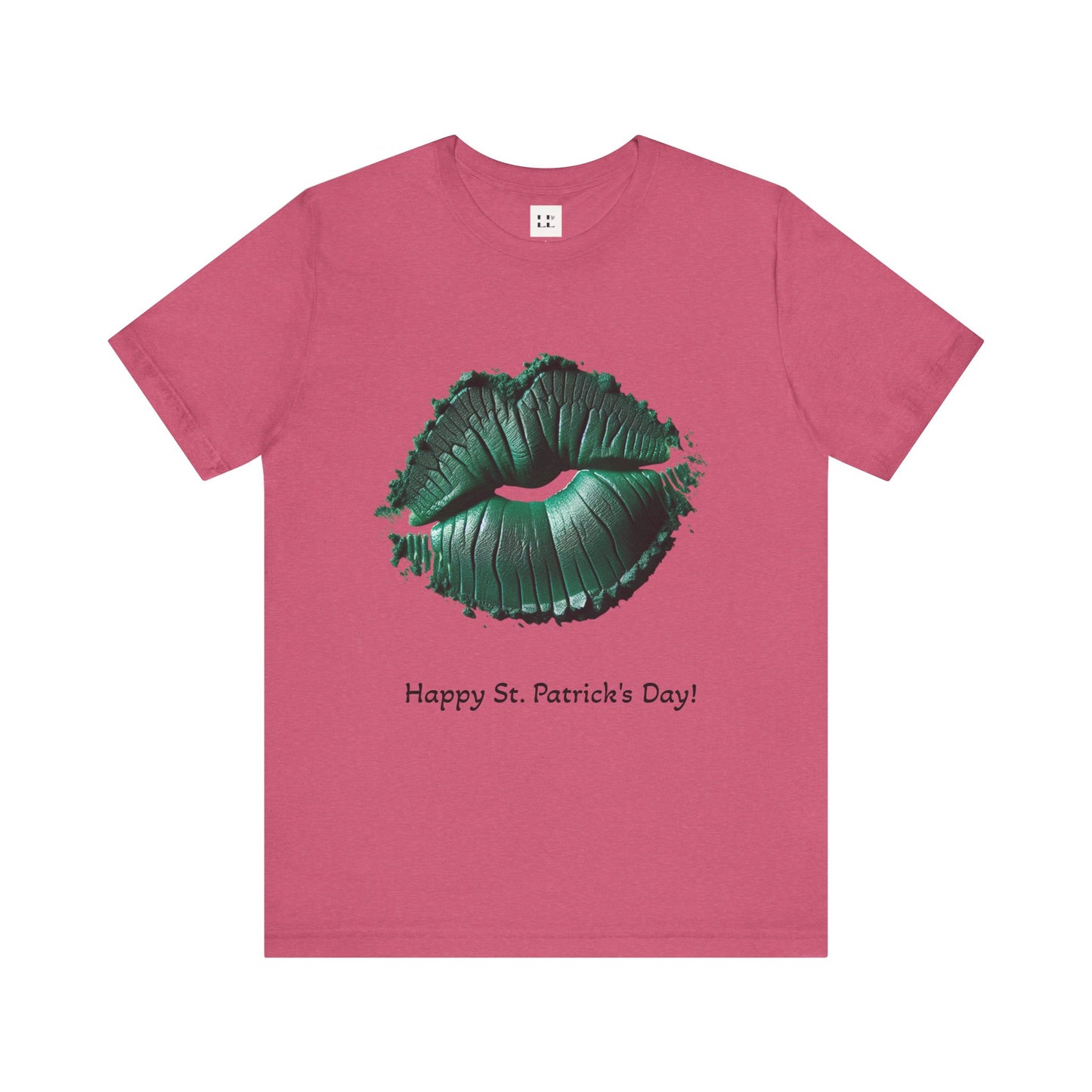 St. Patrick's Day Green Kiss Lip Tee for Unisex - Fun & Festive Short Sleeve T-Shirt