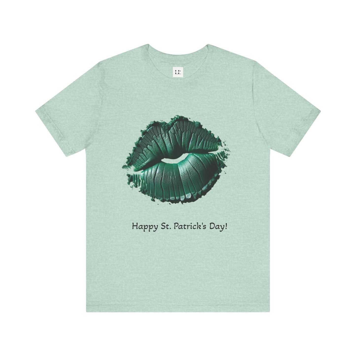 St. Patrick's Day Green Kiss Lip Tee for Unisex - Fun & Festive Short Sleeve T-Shirt
