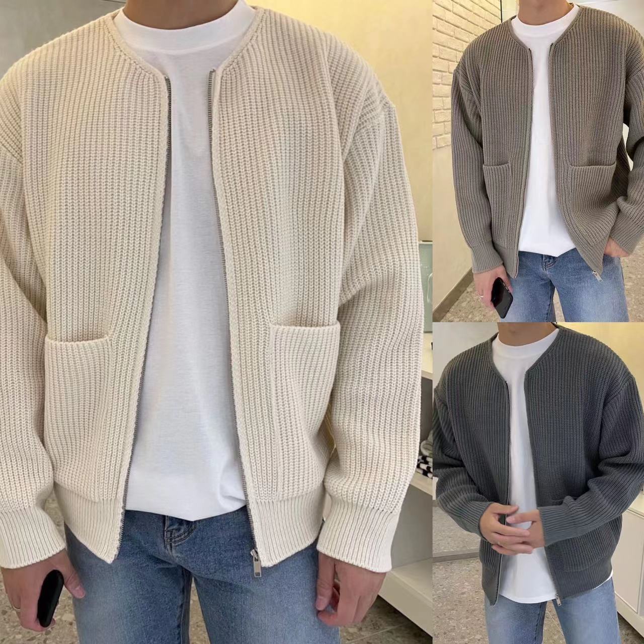 Men's Knit Zippered Cardigan