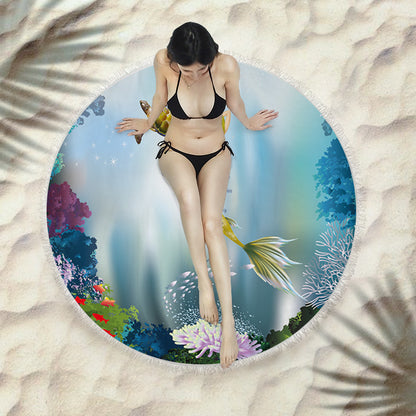 Round Fringed Beach Towel