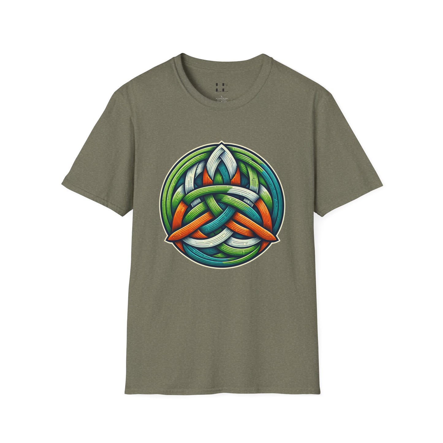 Celtic Knot Unisex Softstyle T-Shirt - Vibrant Nature-Inspired Design