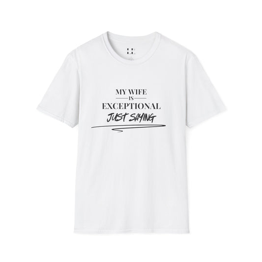 Exceptional Wife T-Shirt - Unisex Softstyle Tee - Black Print